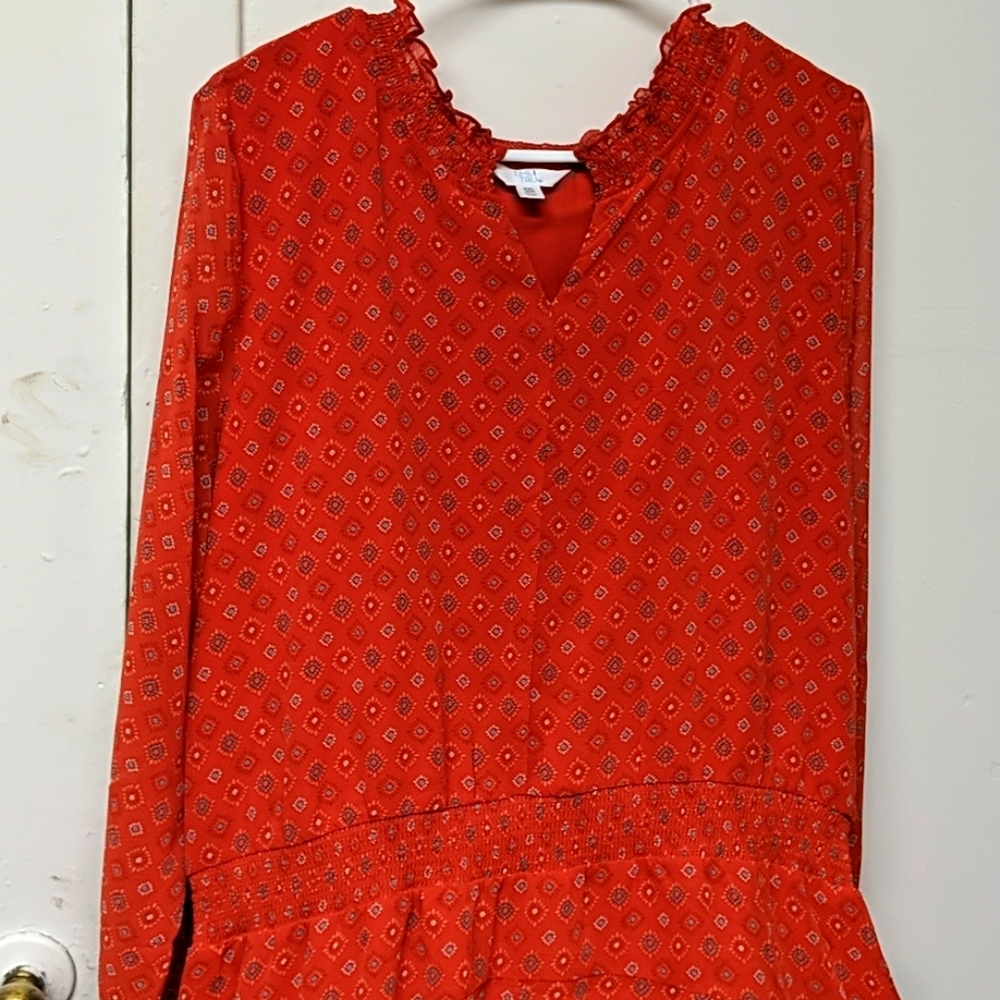 Time And Tru Asymmetrical Long Sleeve Dress NWT